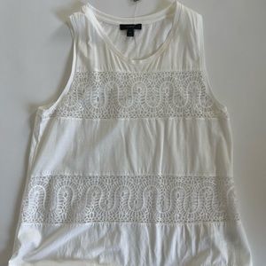 NWT J Crew White Layered Tank Size M